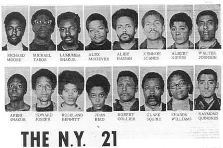 Panther 21 including déqui kioni-sadiki, Sekou Odinga, Dhoruba Bin Wahad, Jamal Joseph, Imam Jamil Al-Amin